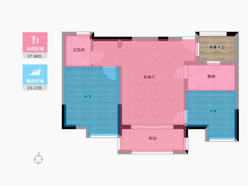 浙江省-嘉兴市-紫金华庭-54.58-户型库-动静分区