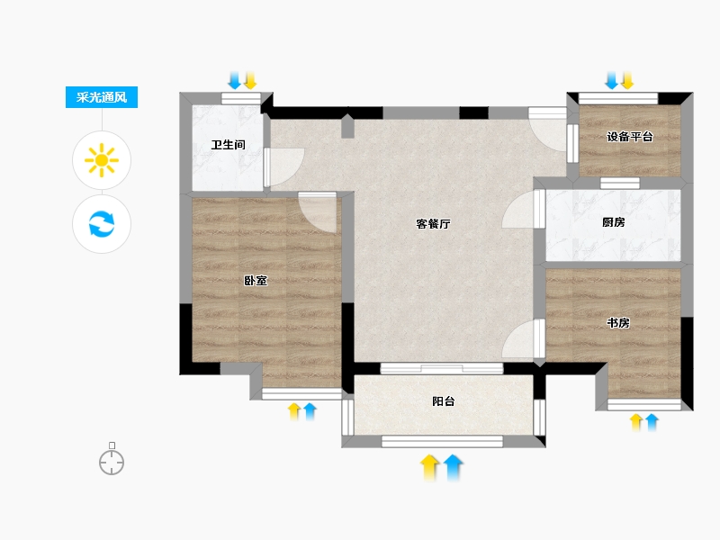 浙江省-嘉兴市-紫金华庭-54.58-户型库-采光通风