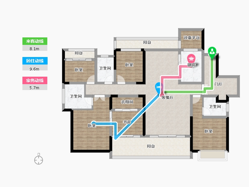 江西省-上饶市-友邦·壹号公馆-150.25-户型库-动静线