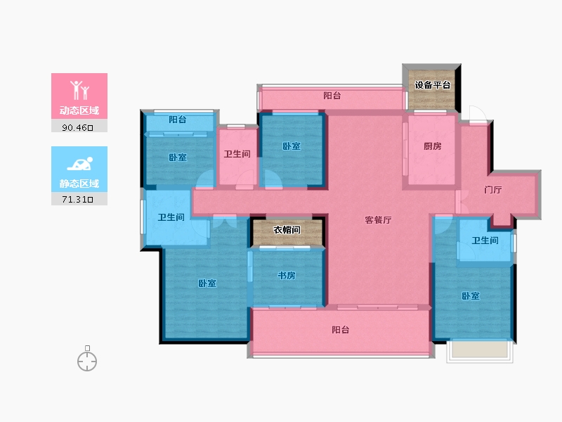 江西省-上饶市-友邦·壹号公馆-150.25-户型库-动静分区