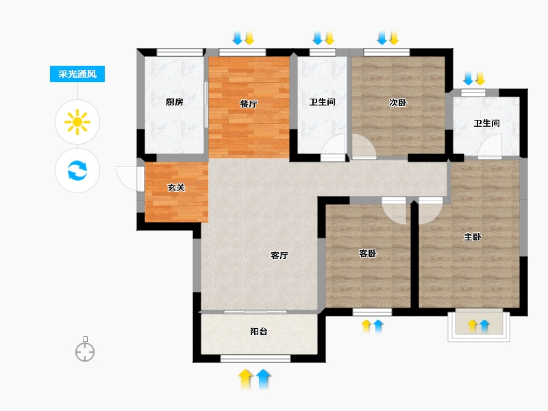 山东省-济南市-中建长清湖-89.72-户型库-采光通风