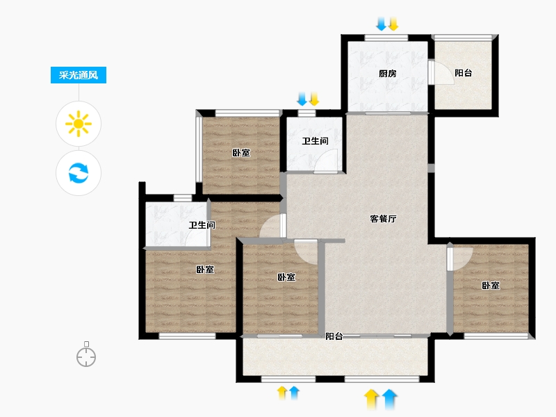 甘肃省-天水市-恒顺锦润华府-113.01-户型库-采光通风