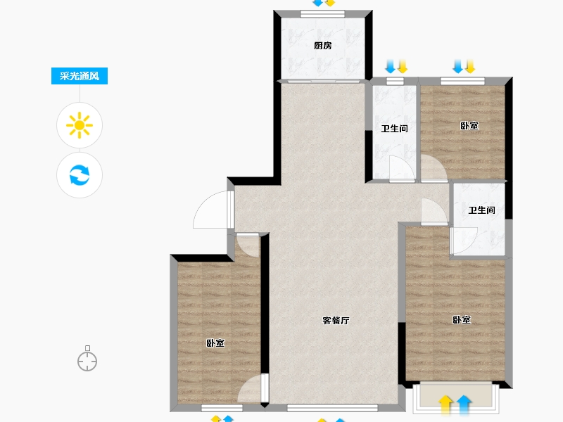 宁夏回族自治区-石嘴山市-正丰黄河明珠-101.58-户型库-采光通风