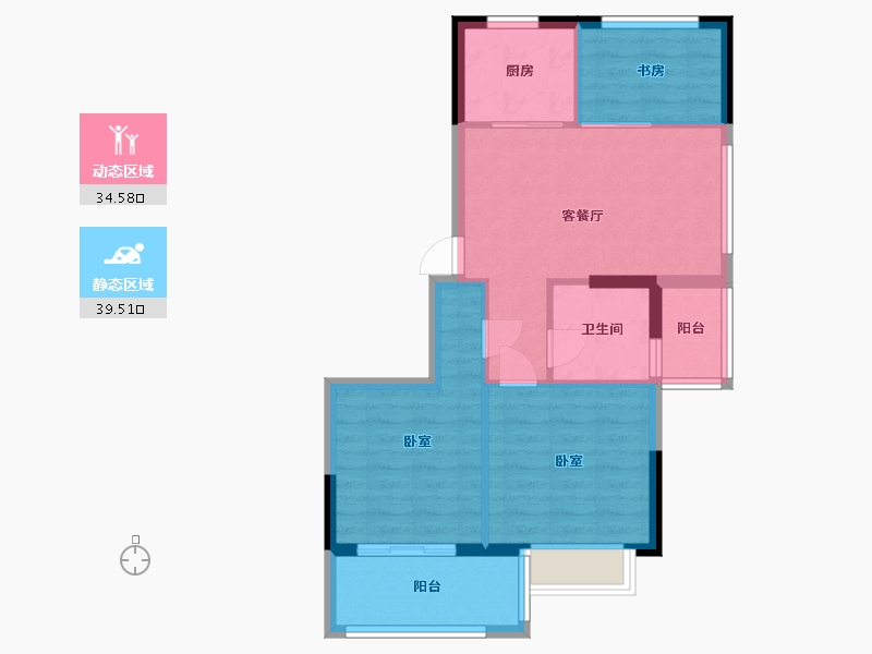 浙江省-宁波市-奉化山湖书院-66.07-户型库-动静分区