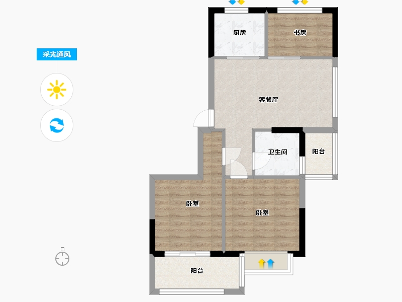 浙江省-宁波市-奉化山湖书院-66.07-户型库-采光通风