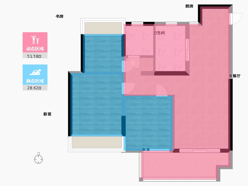 江苏省-苏州市-文锦云庭-71.00-户型库-动静分区