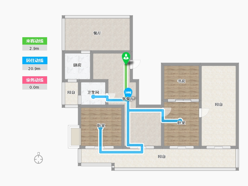 浙江省-宁波市-奉化山湖书院-125.93-户型库-动静线