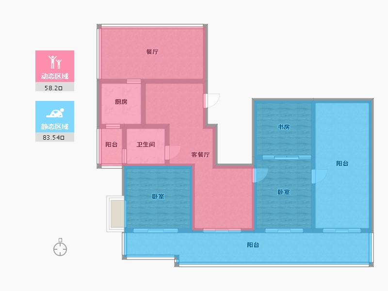 浙江省-宁波市-奉化山湖书院-125.93-户型库-动静分区