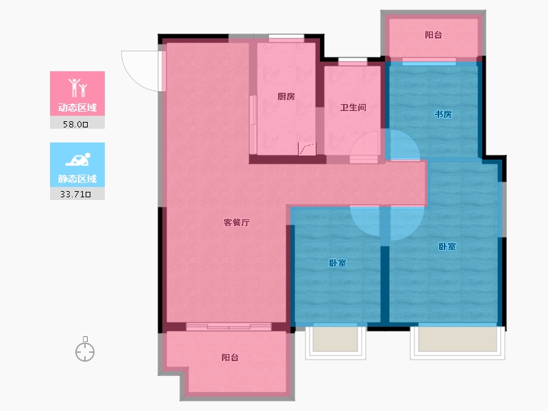 安徽省-合肥市-金科海昱东方-81.00-户型库-动静分区