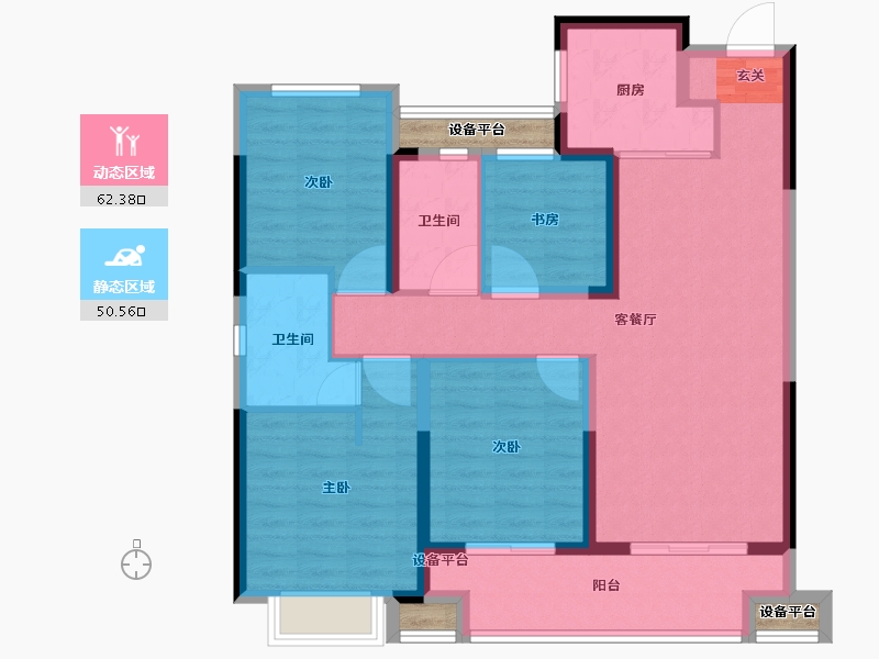 浙江省-台州市-富力溪庐-104.00-户型库-动静分区