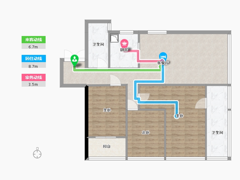 云南省-昆明市-润城X空间Ⅱ-90.14-户型库-动静线