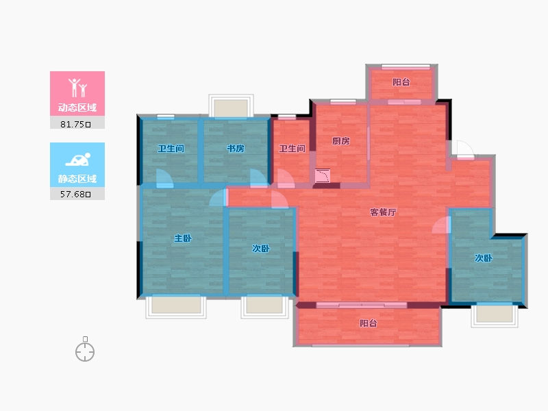 江苏省-南通市-富力院士廷-125.00-户型库-动静分区