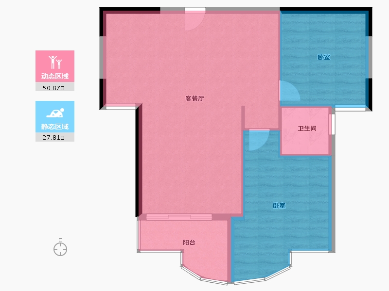 福建省-福州市-三盛国际公园剑桥公馆-72.54-户型库-动静分区