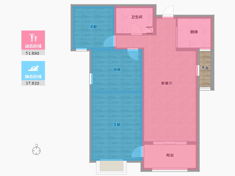 甘肃省-兰州市-泰林·黄河馨苑-82.16-户型库-动静分区