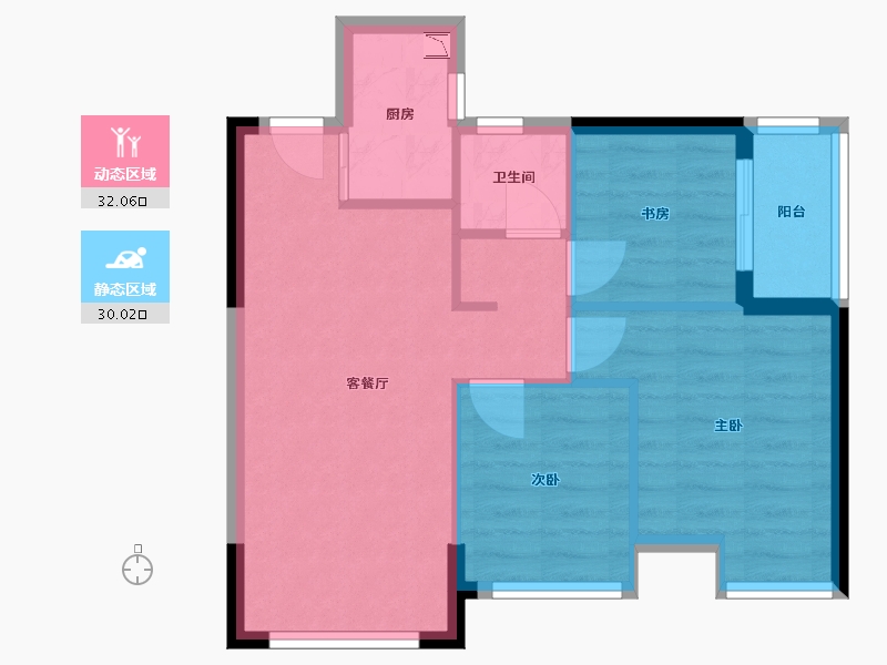 福建省-福州市-万科碧桂园麓园-55.38-户型库-动静分区