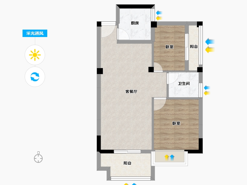 福建省-三明市-美伦凯悦蓝山-59.60-户型库-采光通风