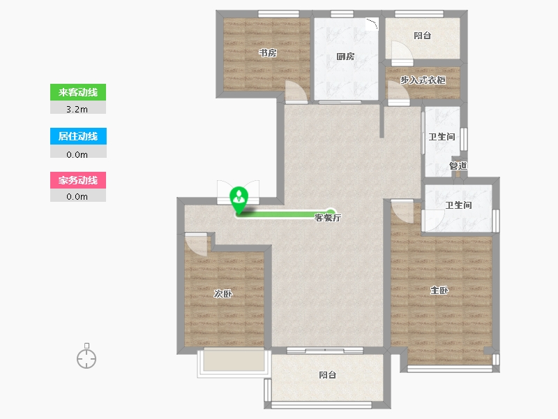 江苏省-泰州市-金通桃花源-105.01-户型库-动静线