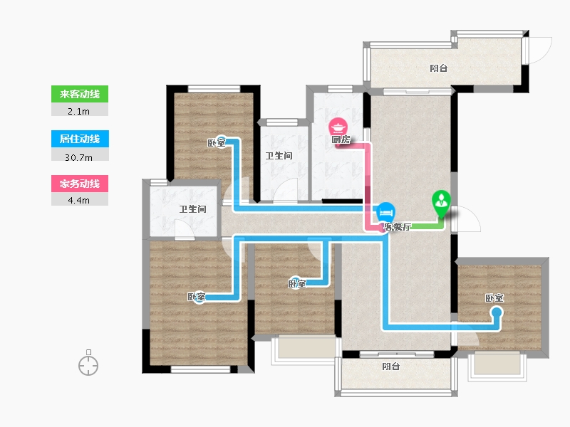 浙江省-宁波市-金地风华东方-111.00-户型库-动静线