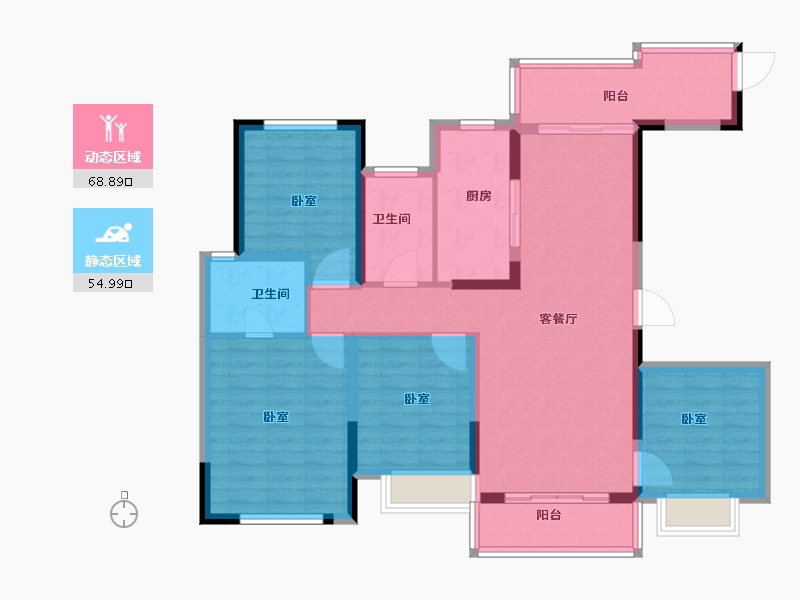 浙江省-宁波市-金地风华东方-111.00-户型库-动静分区