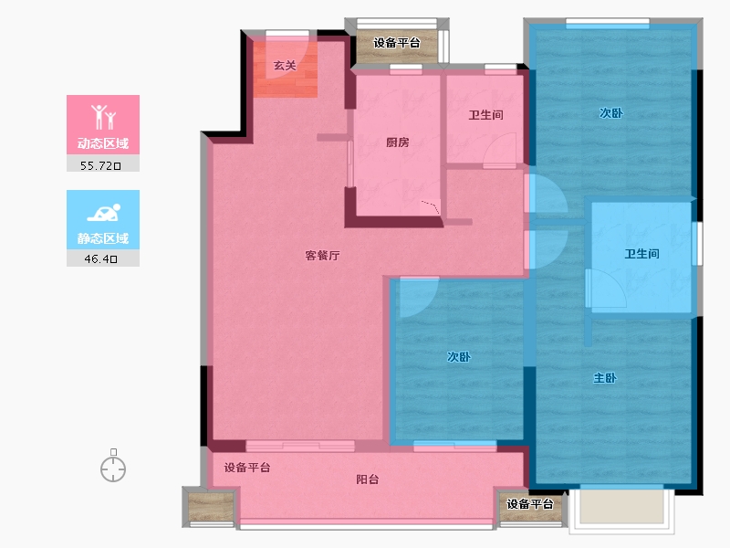 浙江省-台州市-富力溪庐-94.01-户型库-动静分区