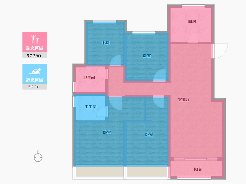 浙江省-金华市-新城云昱-101.00-户型库-动静分区