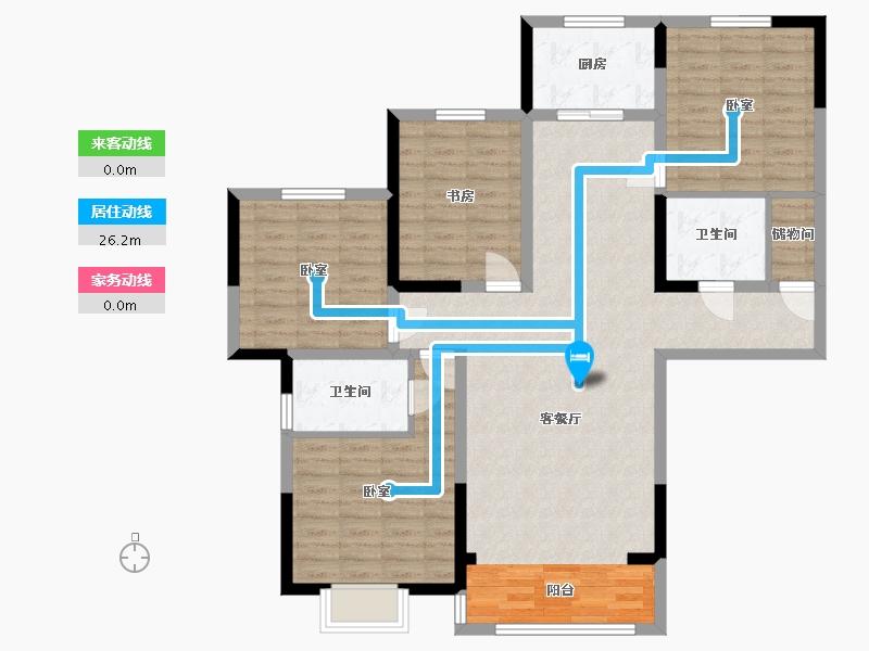 宁夏回族自治区-石嘴山市-宝湖锦都-113.86-户型库-动静线