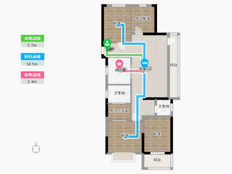 浙江省-宁波市-世纪滨江Ⅱ期•滨盛荟-100.76-户型库-动静线