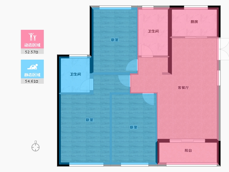 福建省-福州市-贵安新天地公寓-97.65-户型库-动静分区