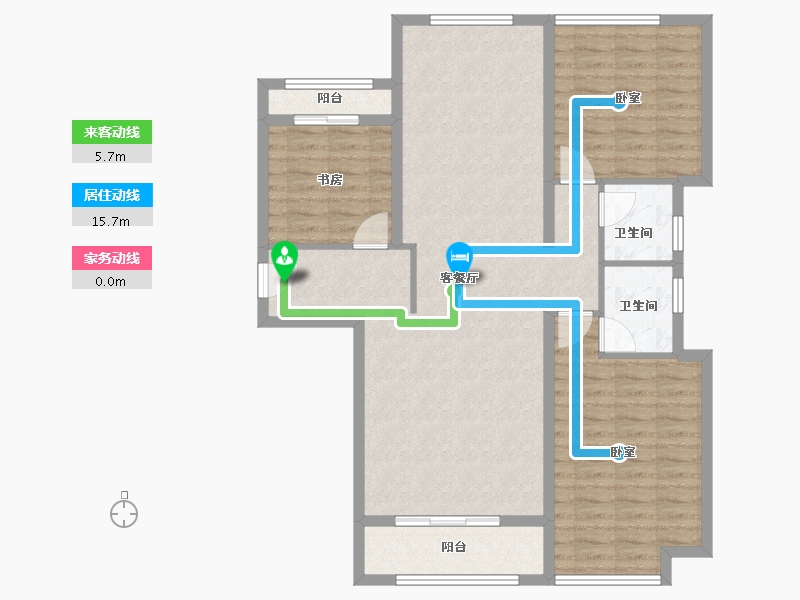 福建省-福州市-滨江One57-104.00-户型库-动静线