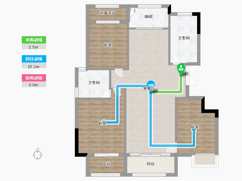 浙江省-湖州市-东成锦苑-99.93-户型库-动静线