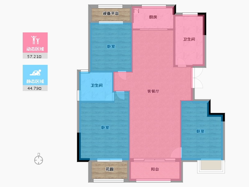 浙江省-湖州市-东成锦苑-99.93-户型库-动静分区