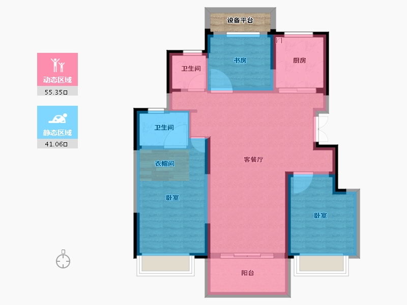 安徽省-合肥市-金科海昱东方-89.01-户型库-动静分区