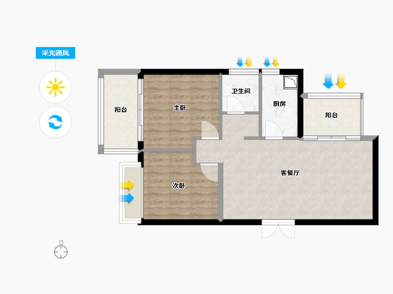 福建省-厦门市-招商卡达凯斯-66.51-户型库-采光通风