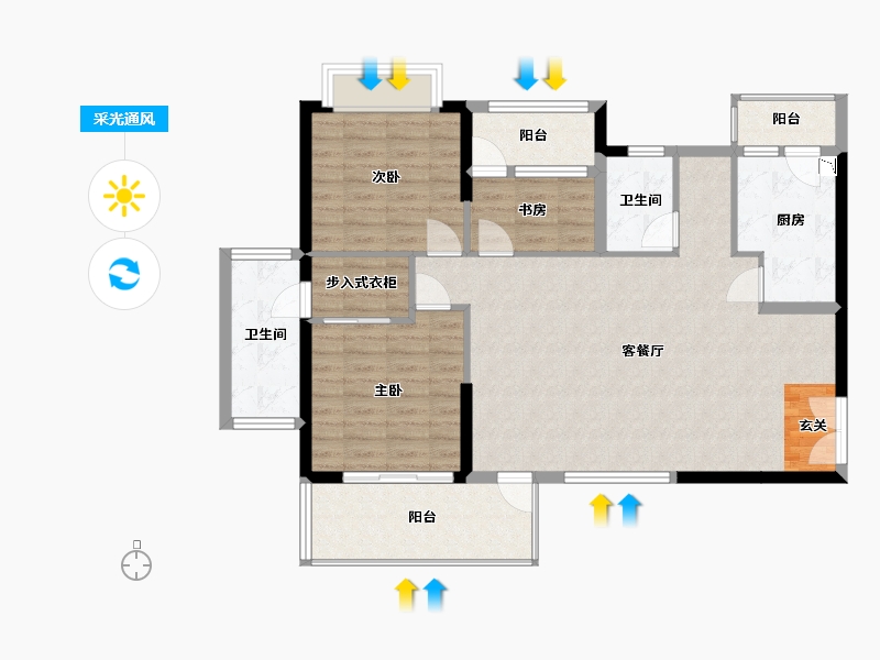 福建省-厦门市-招商卡达凯斯-102.75-户型库-采光通风