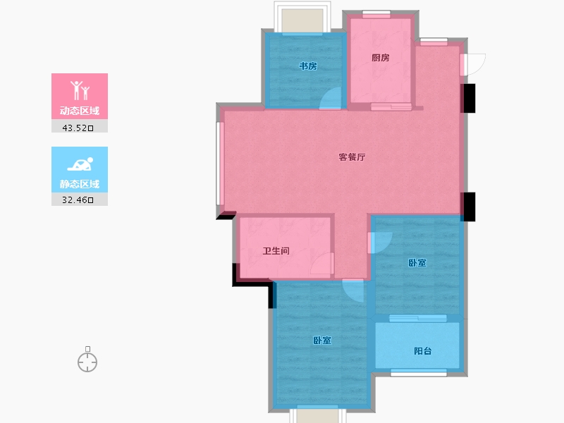 福建省-福州市-三盛国际公园香樟里-68.00-户型库-动静分区