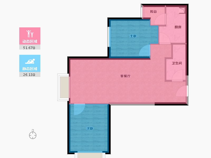 甘肃省-兰州市-云府158-70.00-户型库-动静分区