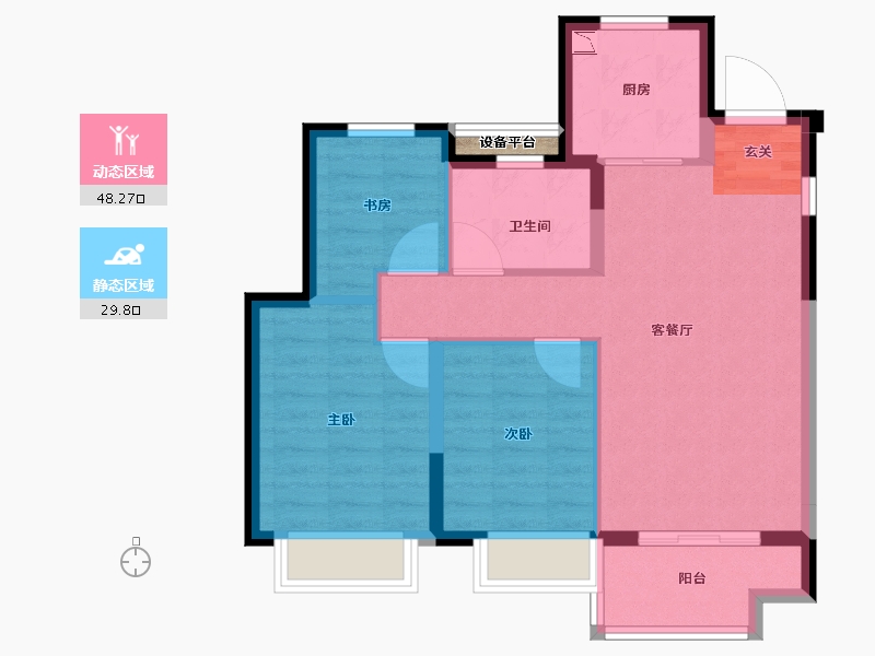 浙江省-台州市-招商博雅苑-70.39-户型库-动静分区