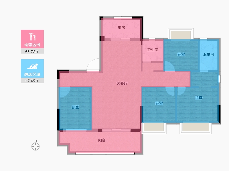 福建省-三明市-沙县世茂云墅-101.46-户型库-动静分区