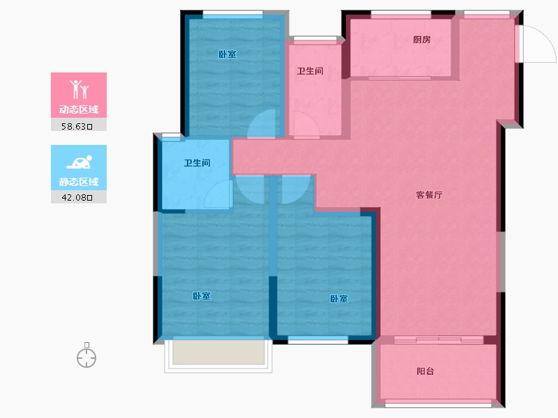 安徽省-芜湖市-卓瑞新里城-90.00-户型库-动静分区