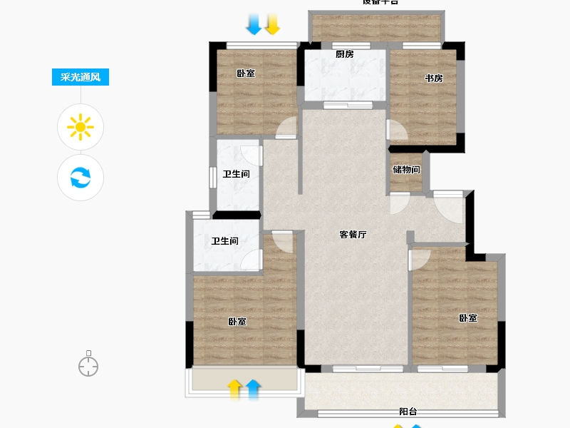 浙江省-湖州市-安吉慢谷-100.00-户型库-采光通风