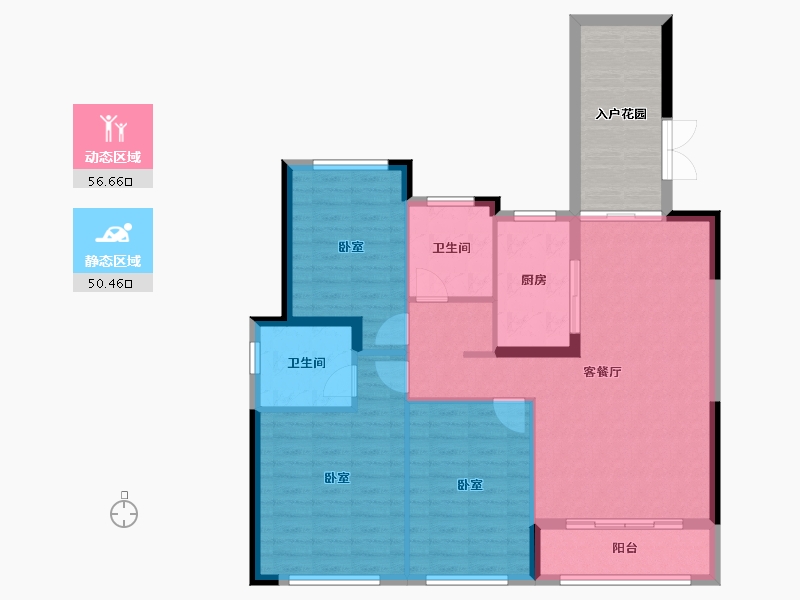 福建省-福州市-贵安新天地公寓-107.69-户型库-动静分区