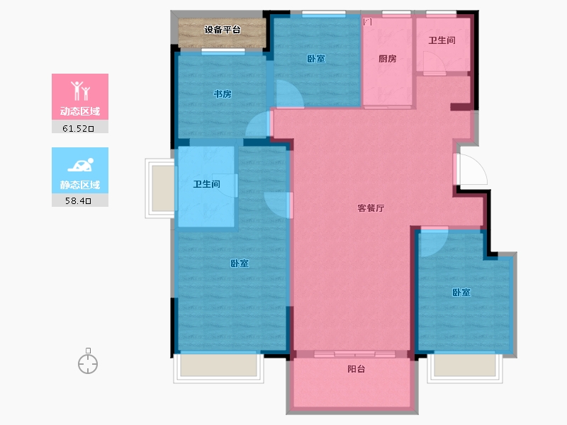 安徽省-合肥市-金科海昱东方-111.00-户型库-动静分区