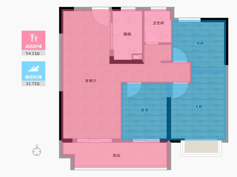 安徽省-合肥市-华盛和睦府-78.00-户型库-动静分区