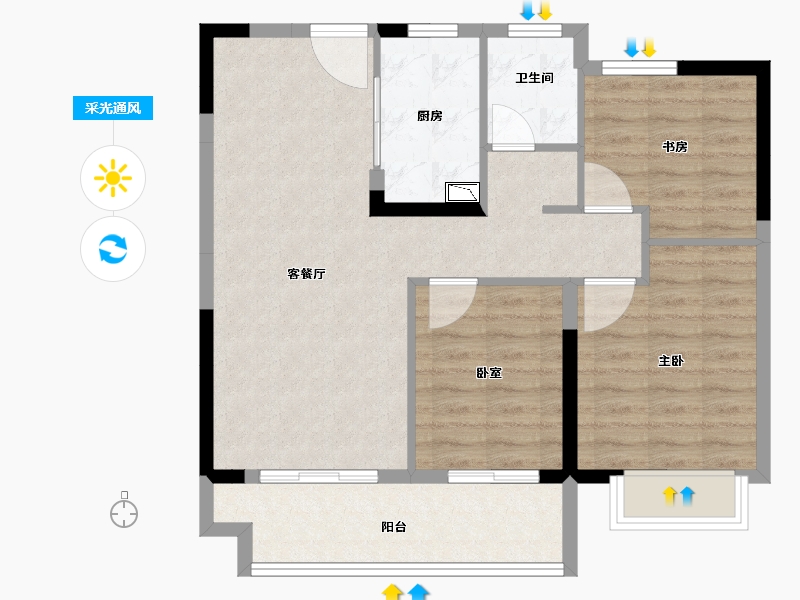 安徽省-合肥市-华盛和睦府-78.00-户型库-采光通风