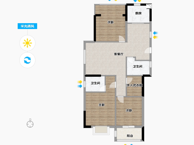 福建省-宁德市-交投天行万安-94.00-户型库-采光通风