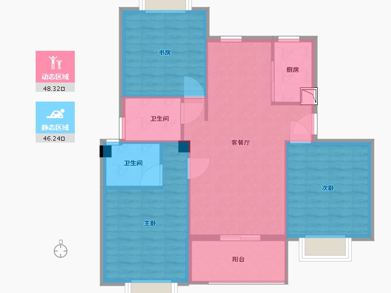 福建省-宁德市-润锦·星湖名筑-85.80-户型库-动静分区