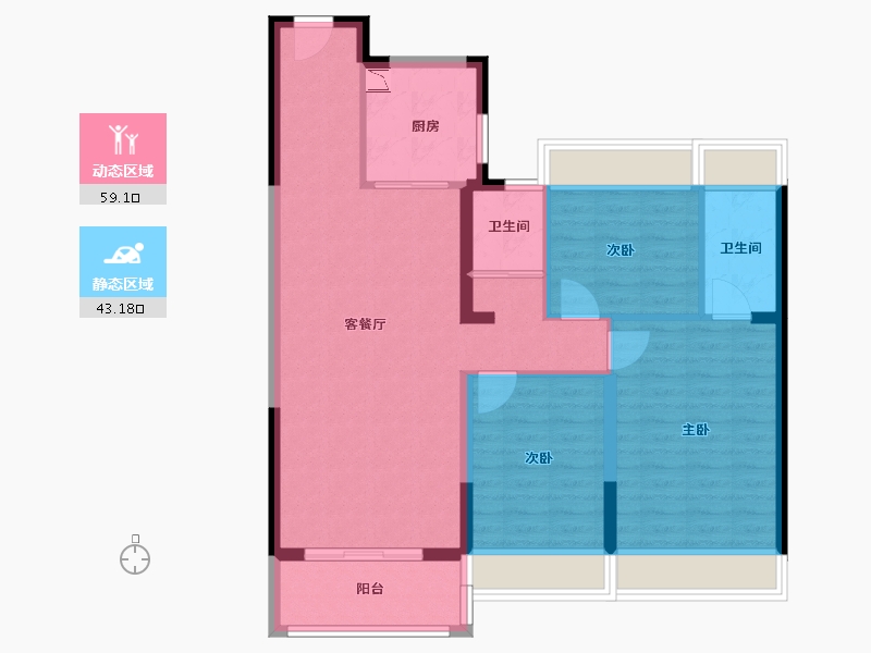 江苏省-徐州市-新沂碧桂园-92.00-户型库-动静分区