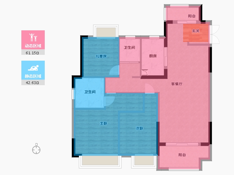 江西省-景德镇市-陶阳菁华轩-93.20-户型库-动静分区