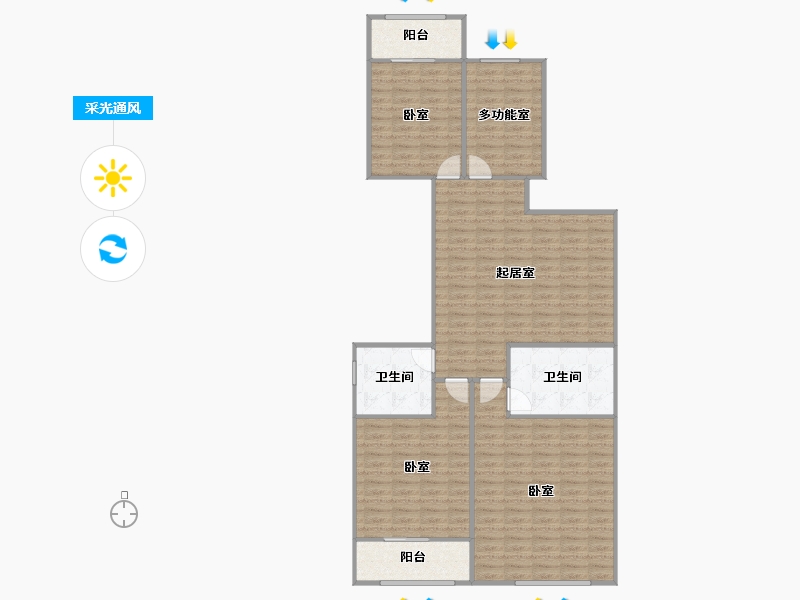 浙江省-杭州市-复泰雅宸华庭-122.14-户型库-采光通风