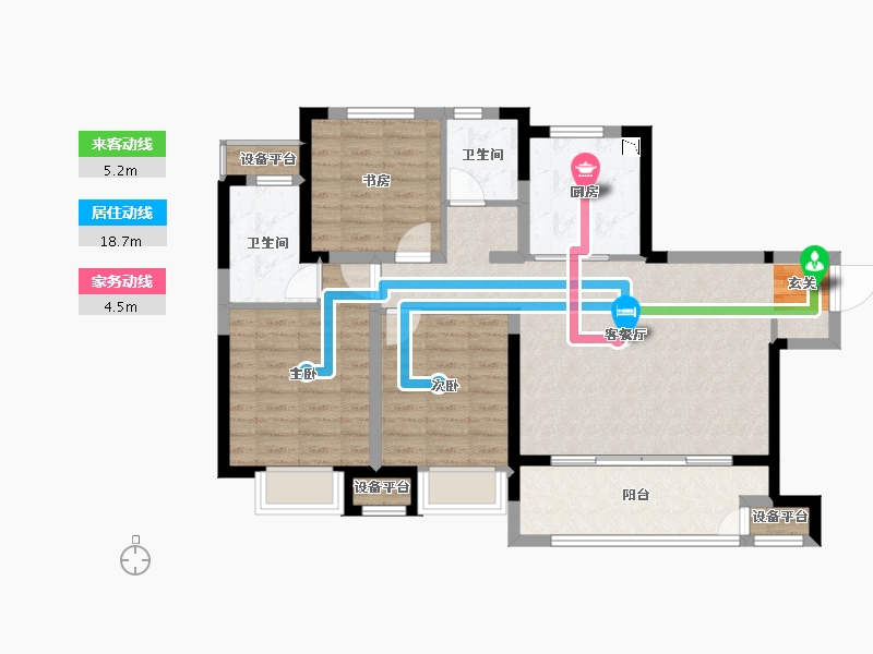 江苏省-常州市-万科弘阳君望甲第住宅-92.03-户型库-动静线